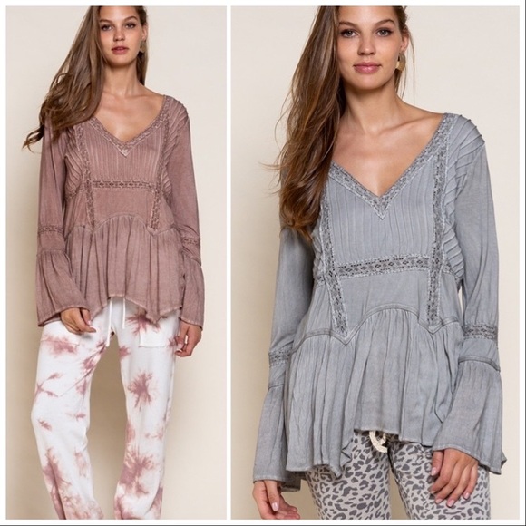 POL Stone Grey Tie Up Top - Picture 5 of 13